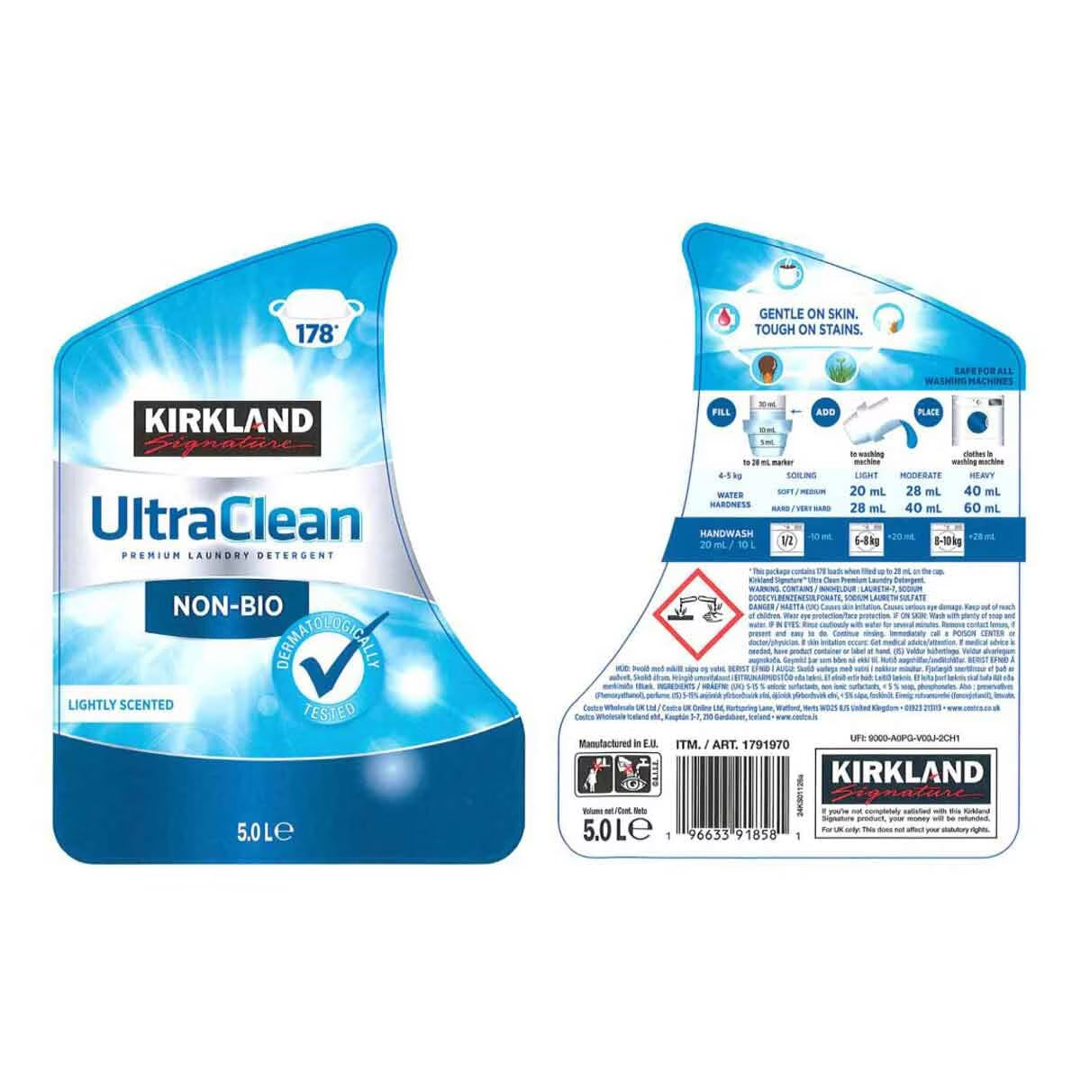 Ultra Clean Non Bio Laundry Liquid, 5L (178 Wash)