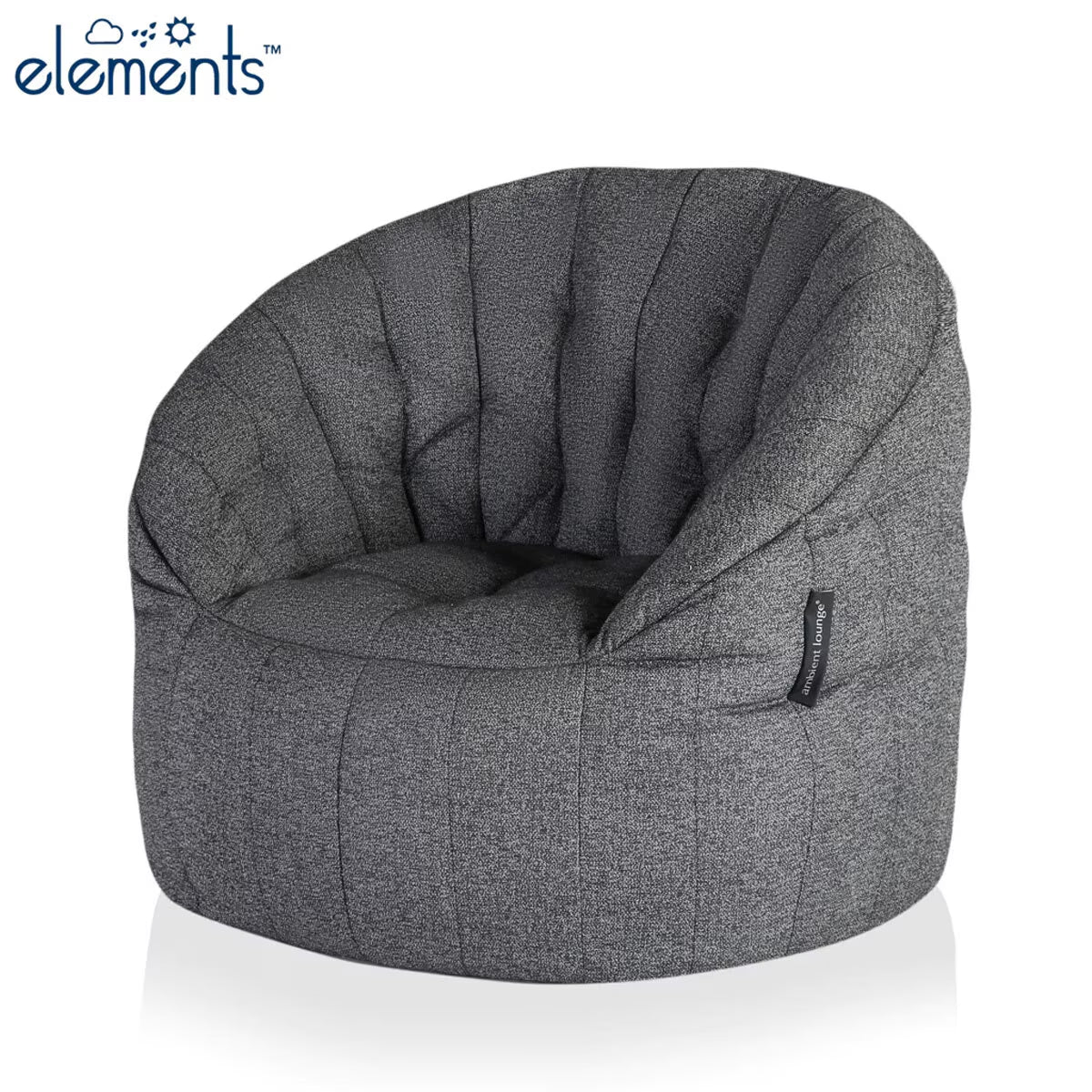 Butterfly Lounger Chair Outdoor Bean Bag in Dark Grey