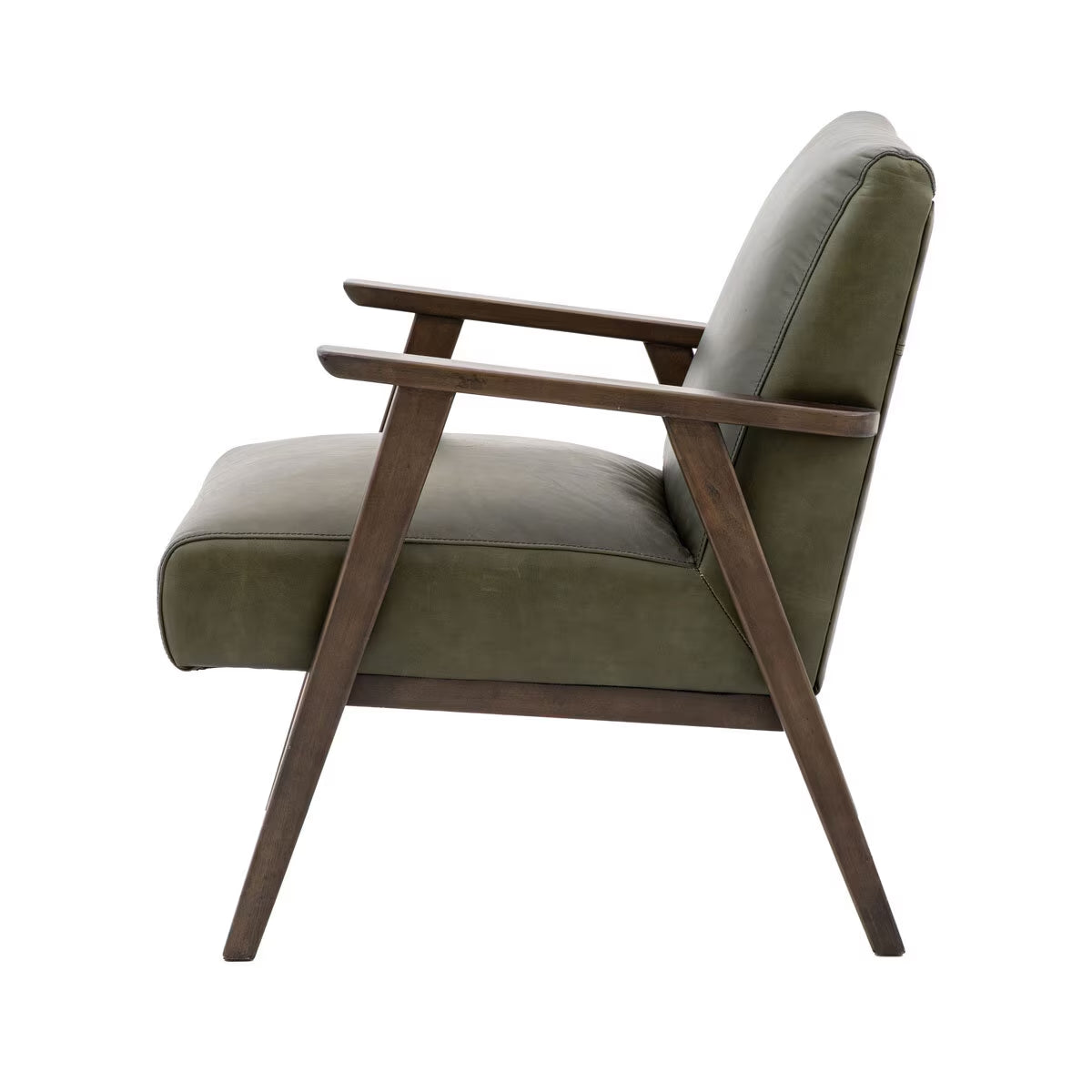 Neyland Green Leather Armchair