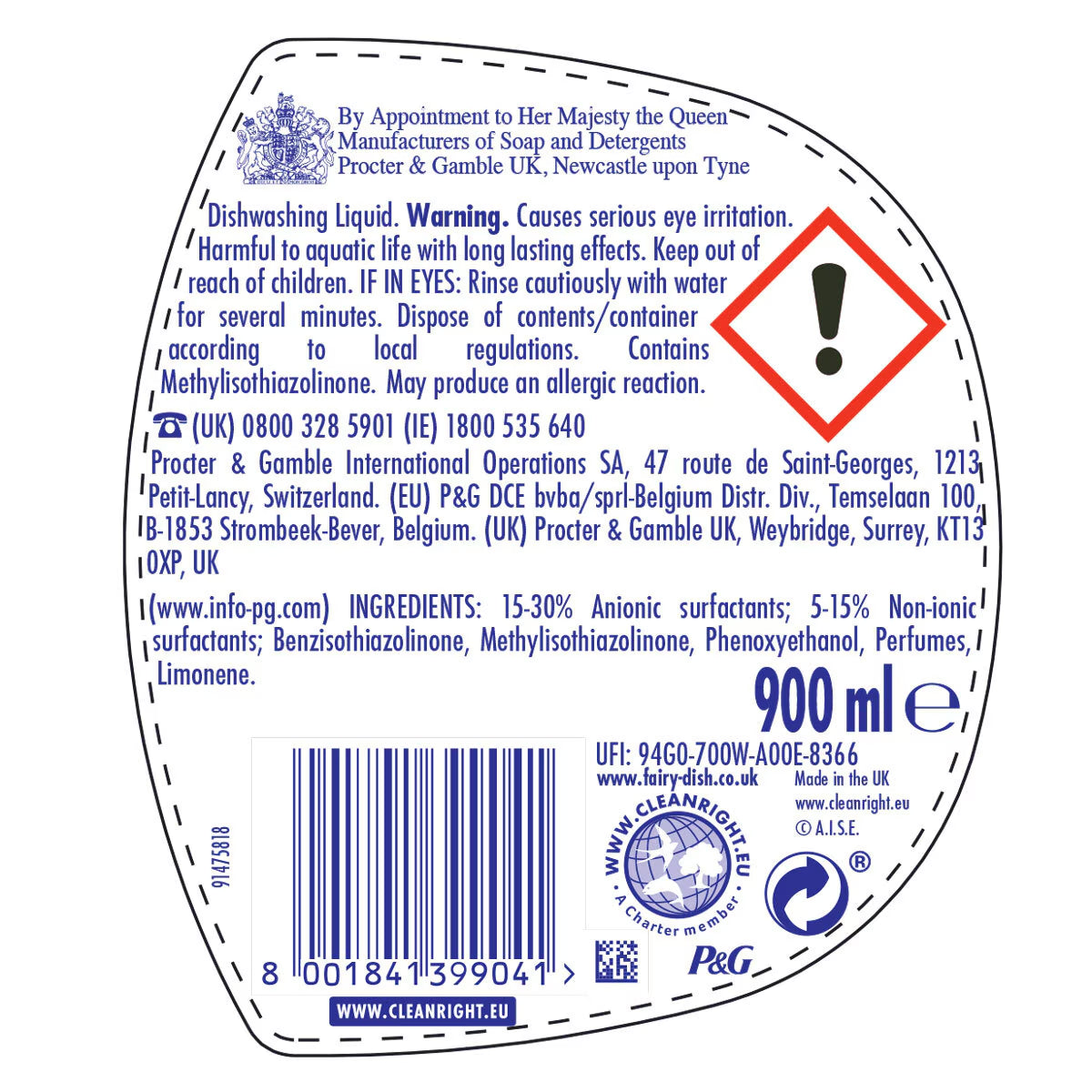 Original Washing up Liquid, 6 X 900Ml