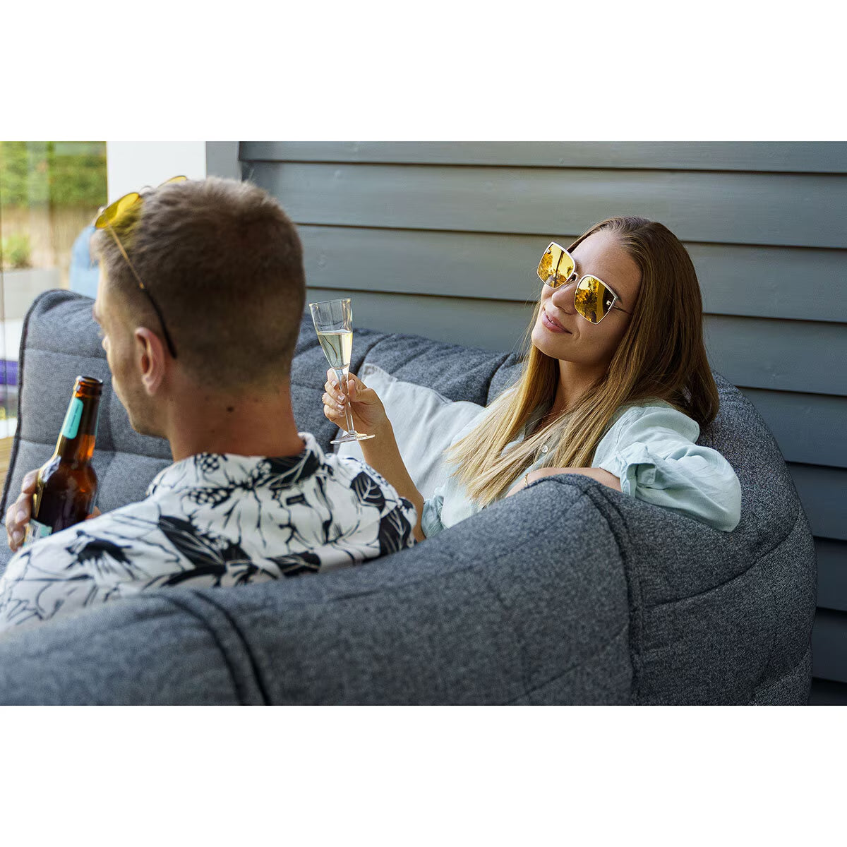 Mod3 Cosy Corner Sofa Outdoor Bean Bag in Dark Grey