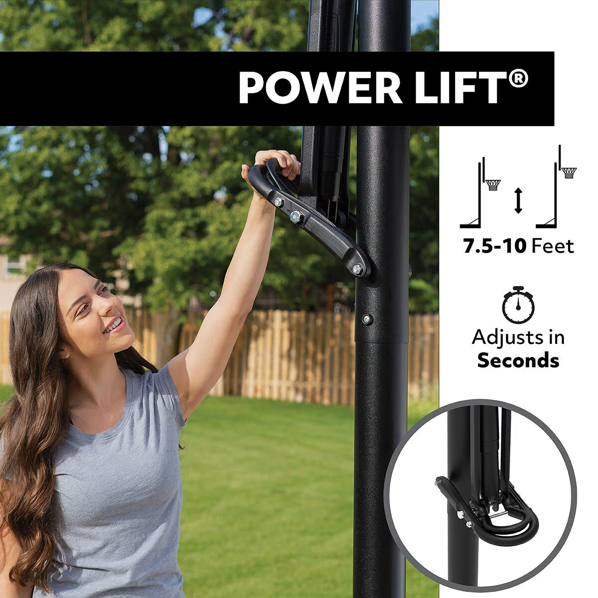 52 Inch (132Cm) Power Lift XI Portable Basketball Hoop System