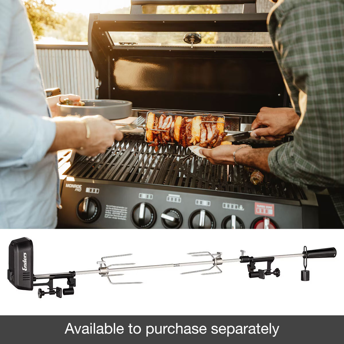 Monroe 4 Burner Stainless Steel Gas Barbecue + Pizza Stone + Cover