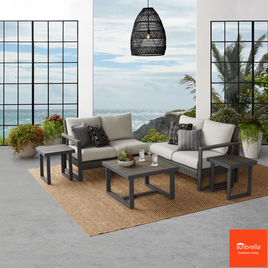 Maricopa 5 Piece Woven Sectional Modular Patio Set + Cover