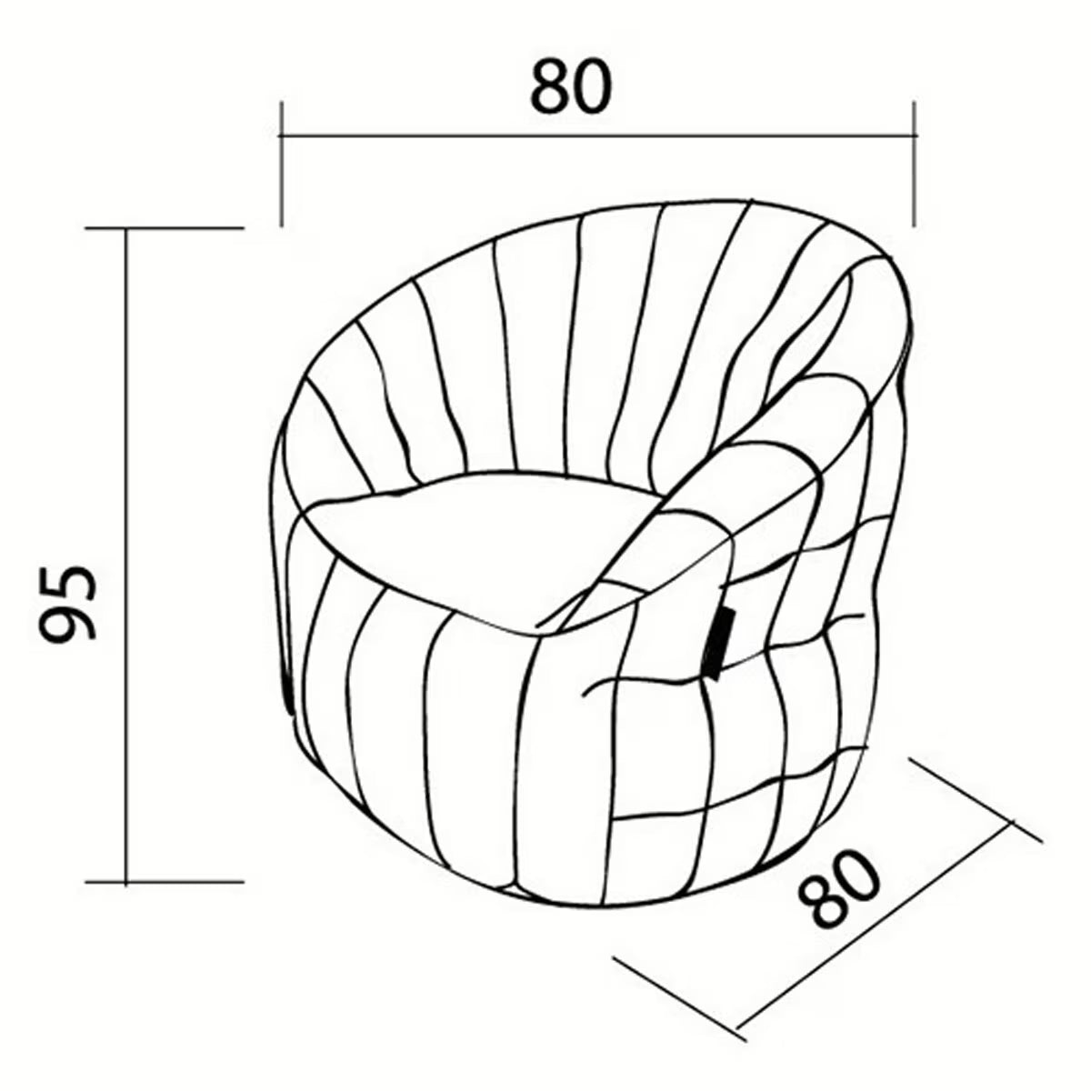 Butterfly Lounger Chair Outdoor Bean Bag in Dark Grey