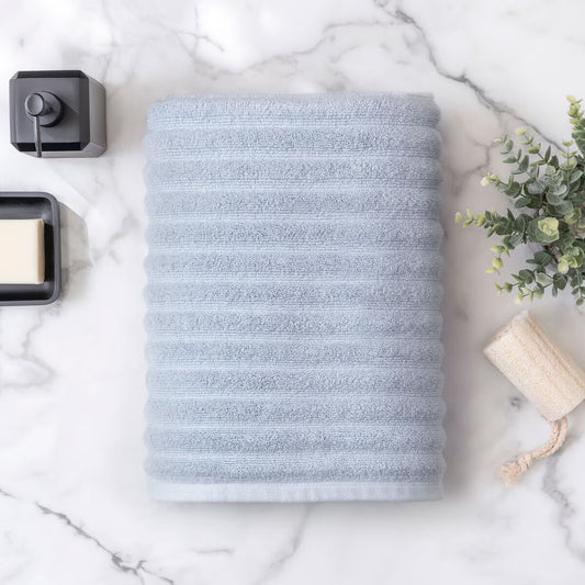 Bumpy Texture 100% Cotton Bath Towel in Blue, 76 X 147 Cm