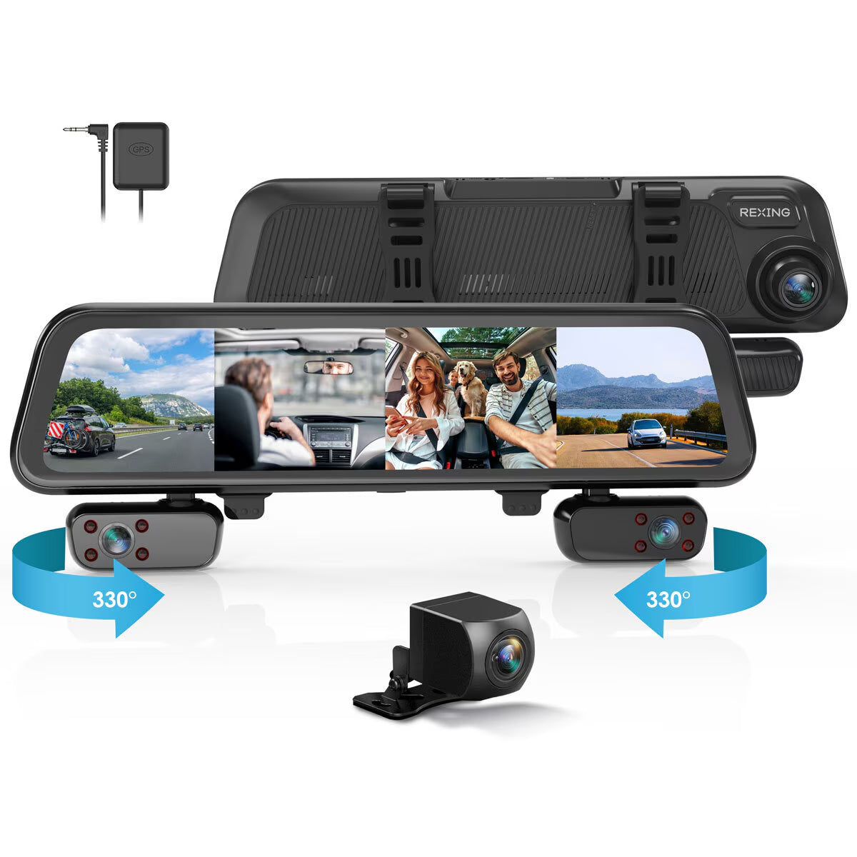 M4 4-Channel 12” Touch Screen Mirror Dash Cam