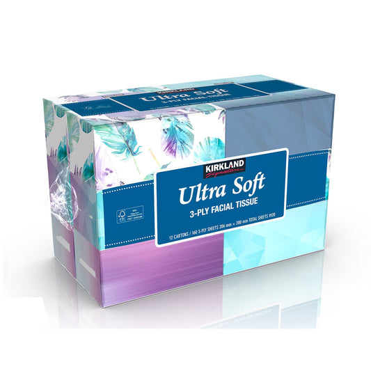 3 PLY Facial Tissues, 12 X 160 Sheets