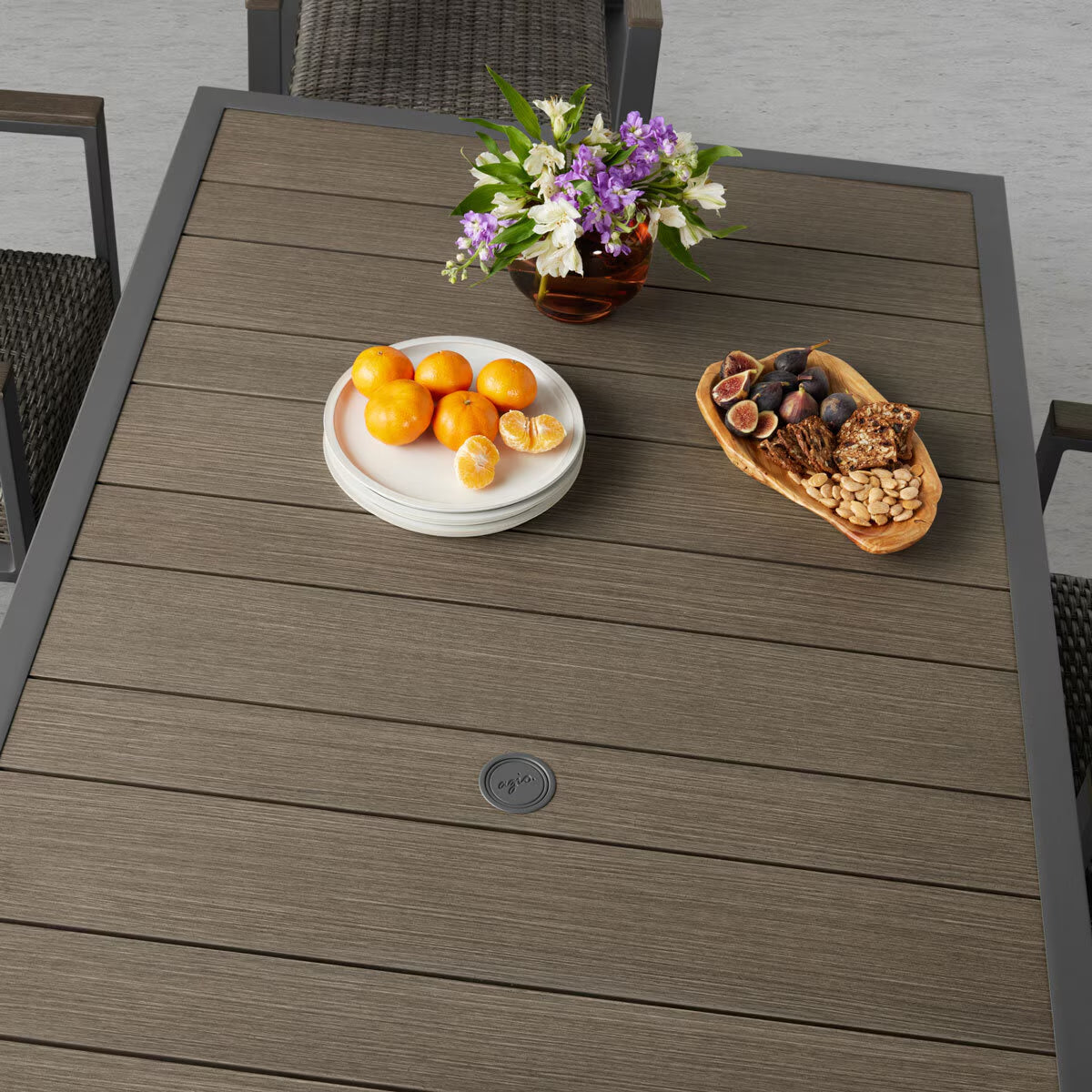 Maricopa 7 Piece Woven Dining Set with Padded Seats + Cover