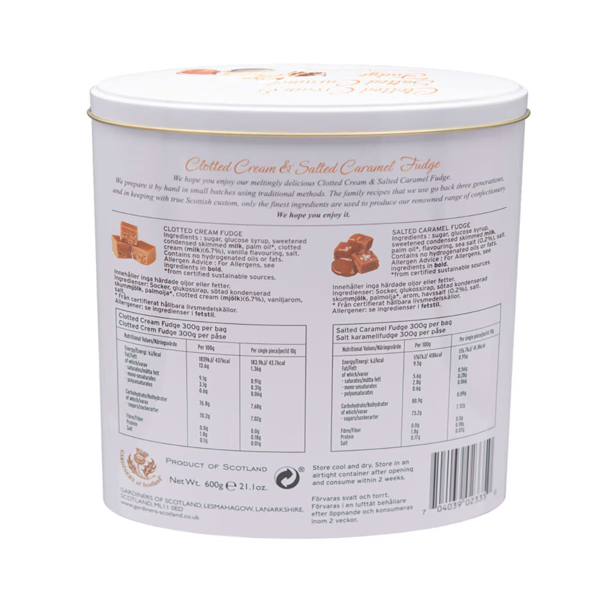 Clotted Cream & Salted Caramel Fudge, 600G