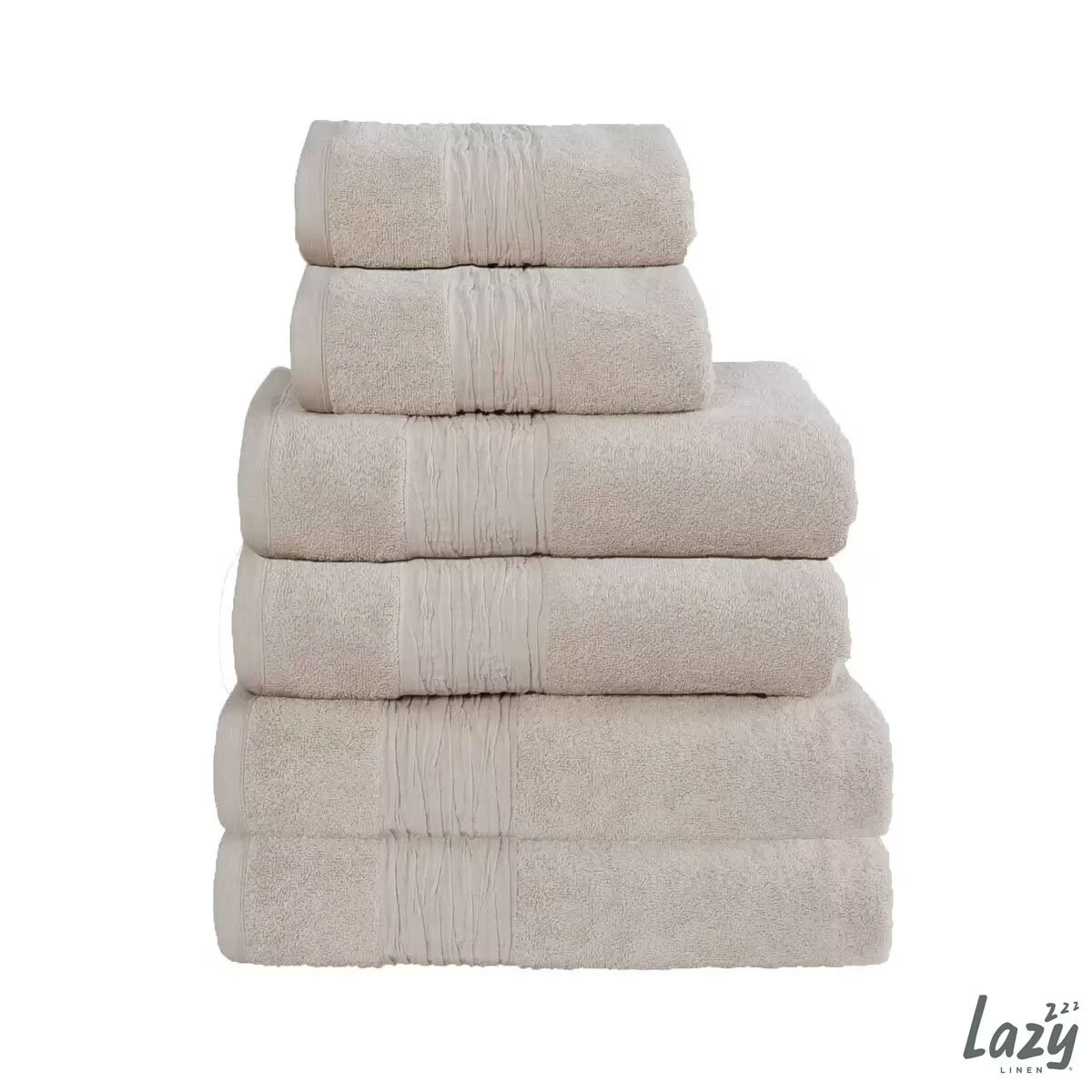6 Piece Bundle 2X Hand Towels, 2X Bath Towels & 2X Bath Sheets, in White