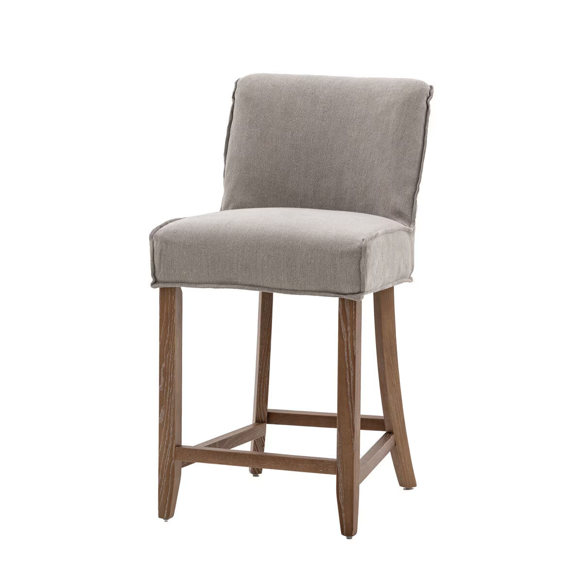 Tarnby Grey Linen Bar Stool, 2 Pack
