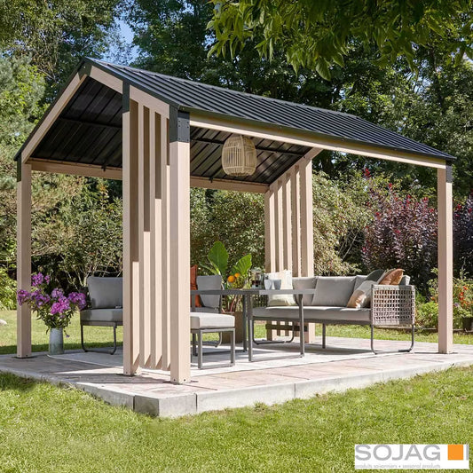 Lito 10Ft X 12Ft (3M X 3.6M) Aluminium Gazebo with Galvanised Steel Roof