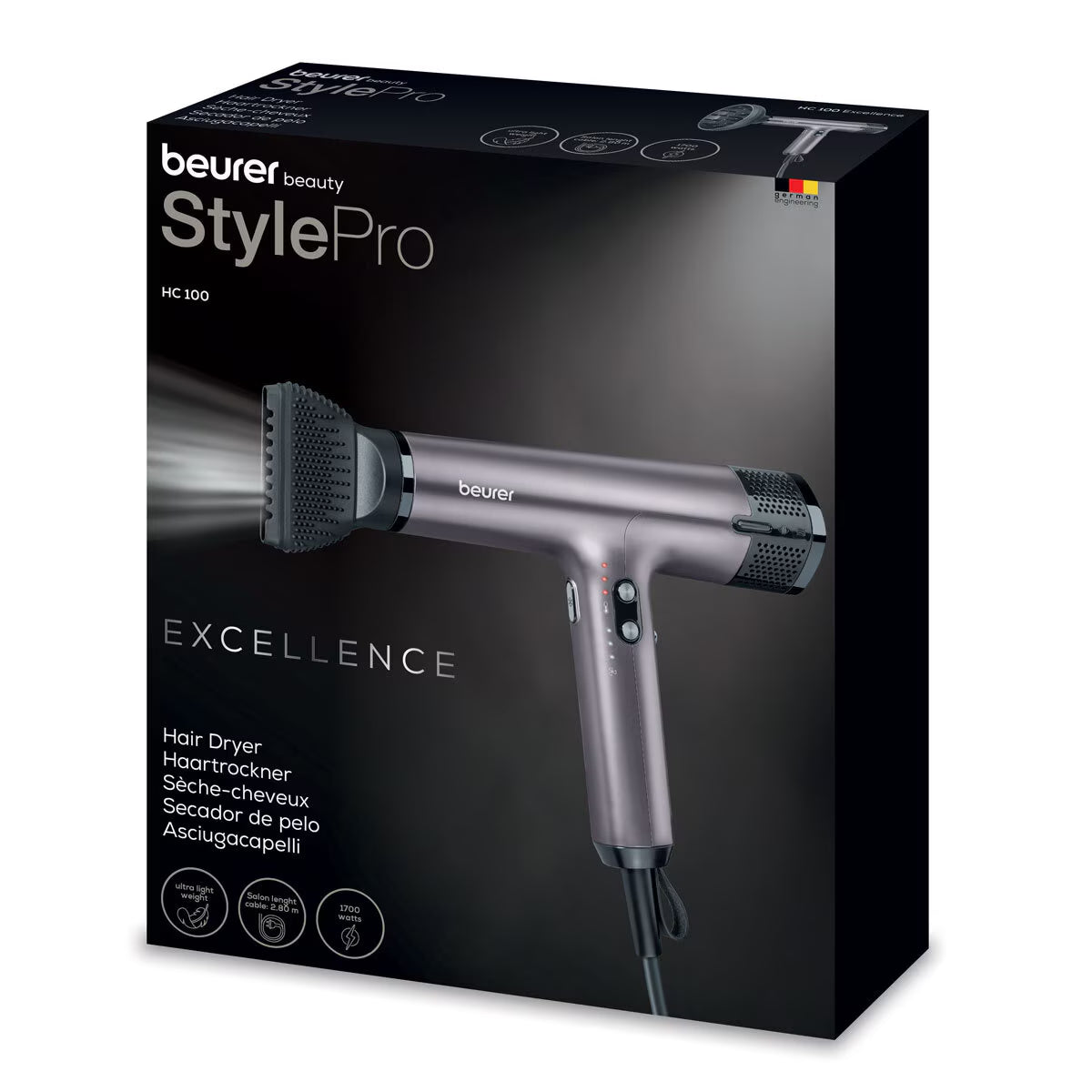 Excellence Digital Hair Dryer in Purple, HC100-10084