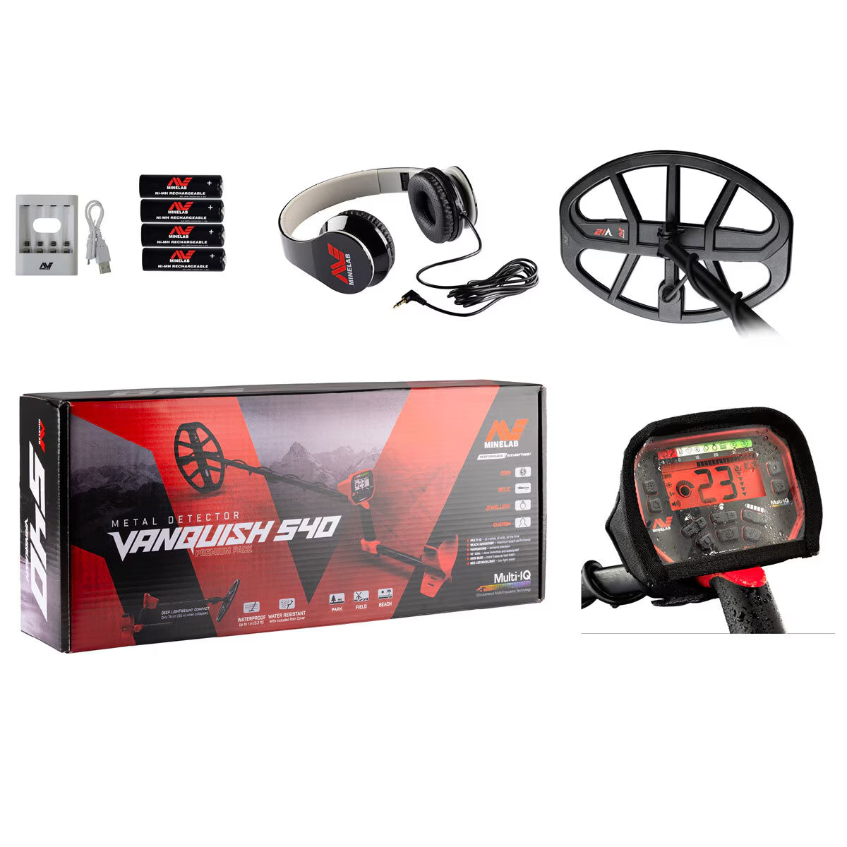 Vanquish 540 Metal Detector Bundle - Includes Pro-Find 40 Pinpointer