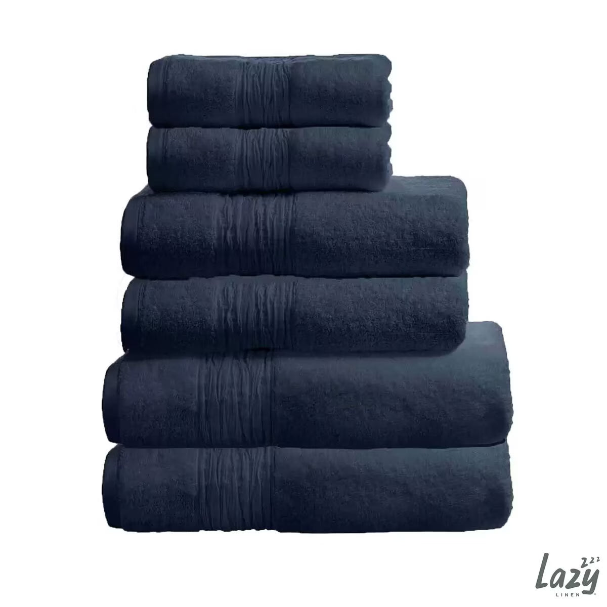 6 Piece Bundle 2X Hand Towels, 2X Bath Towels & 2X Bath Sheets, in White