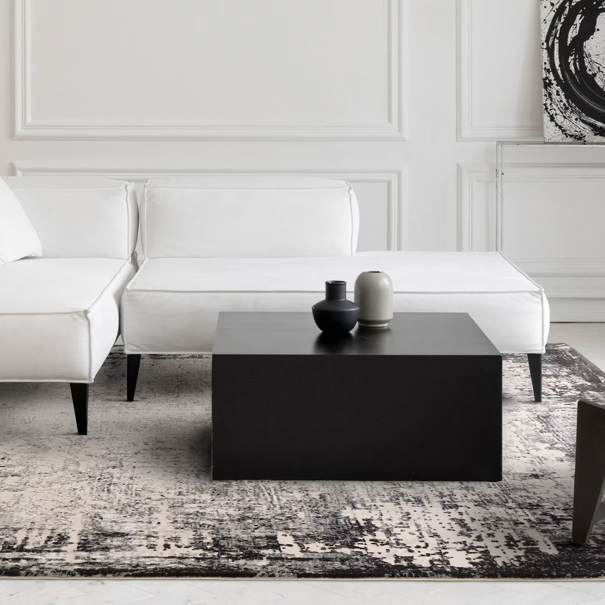 Kuza Border Grey Rug, 160 X 230 Cm