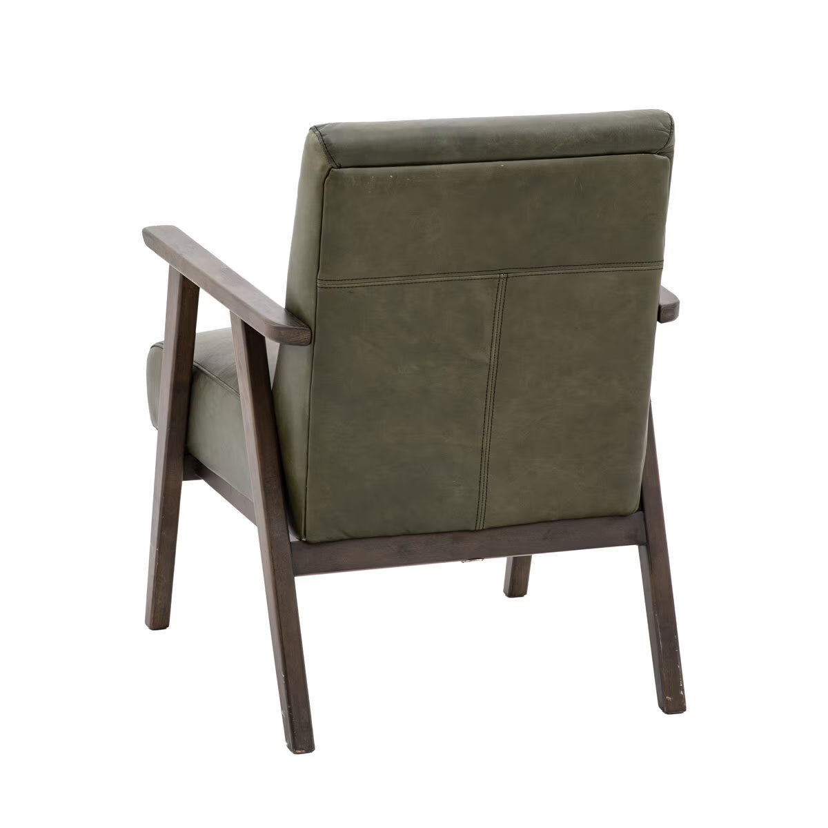 Neyland Green Leather Armchair