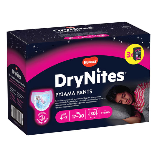 Drynites Pyjama Pants for Girls Years 4-7, 30 Pack