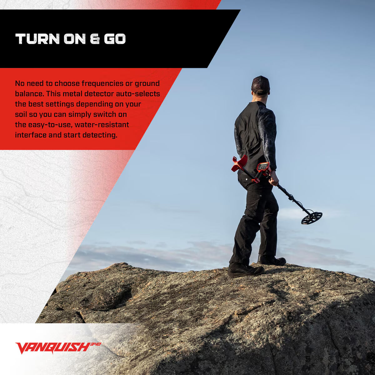 Vanquish 340 Metal Detector Bundle - Includes Pro-Find 35 Pinpointer