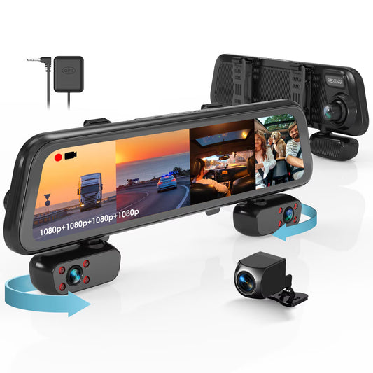 M4 4-Channel 12” Touch Screen Mirror Dash Cam