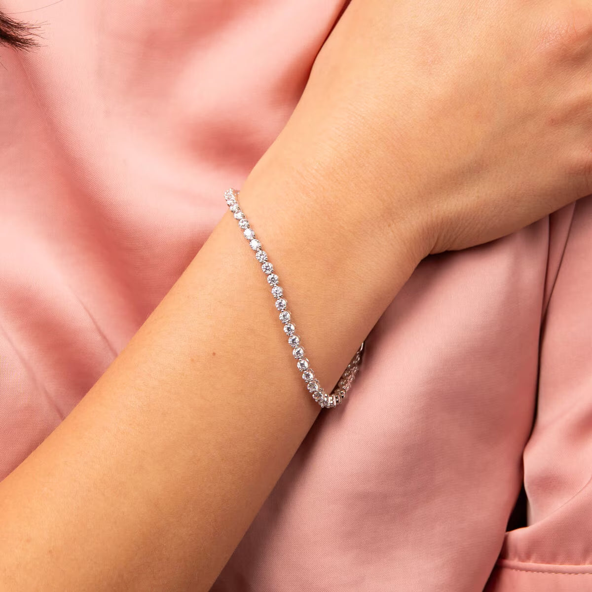 Sterling Silver Cubic Zirconia Tennis Bracelet