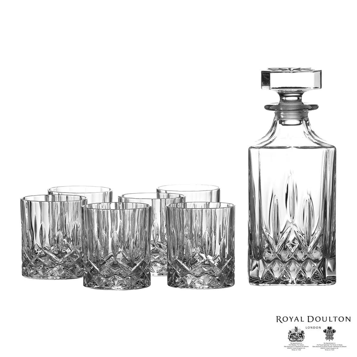 Seasons Crystal Decanter + 6 Tumblers