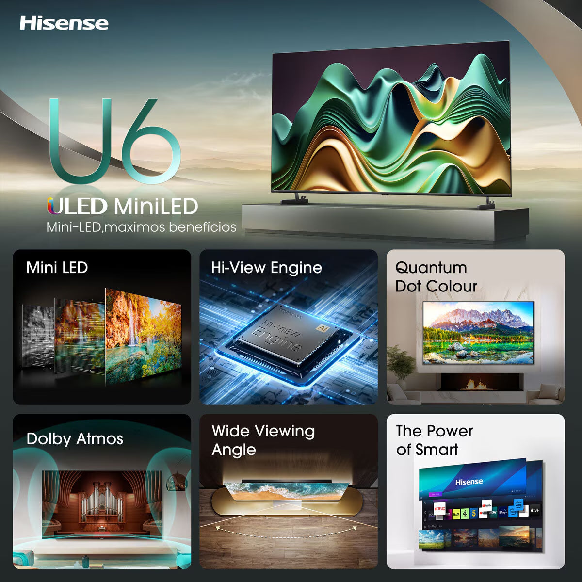 65U6NQTUK 65 Inch Mini-Led Freely Smart TV
