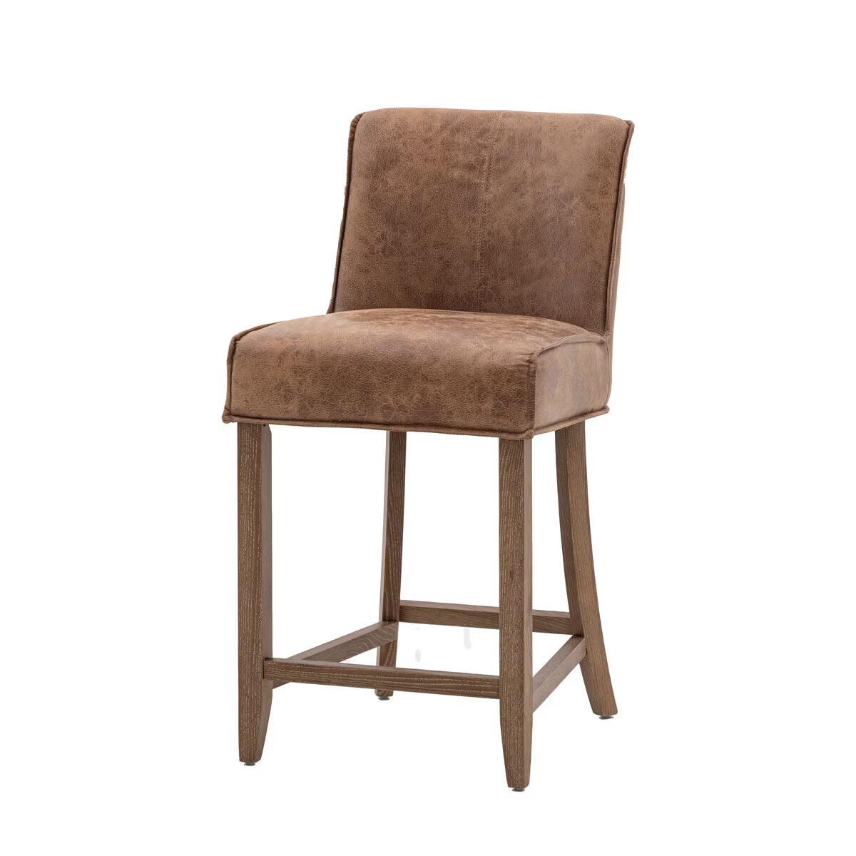 Tarnby Brown Leather Bar Stool, 2 Pack