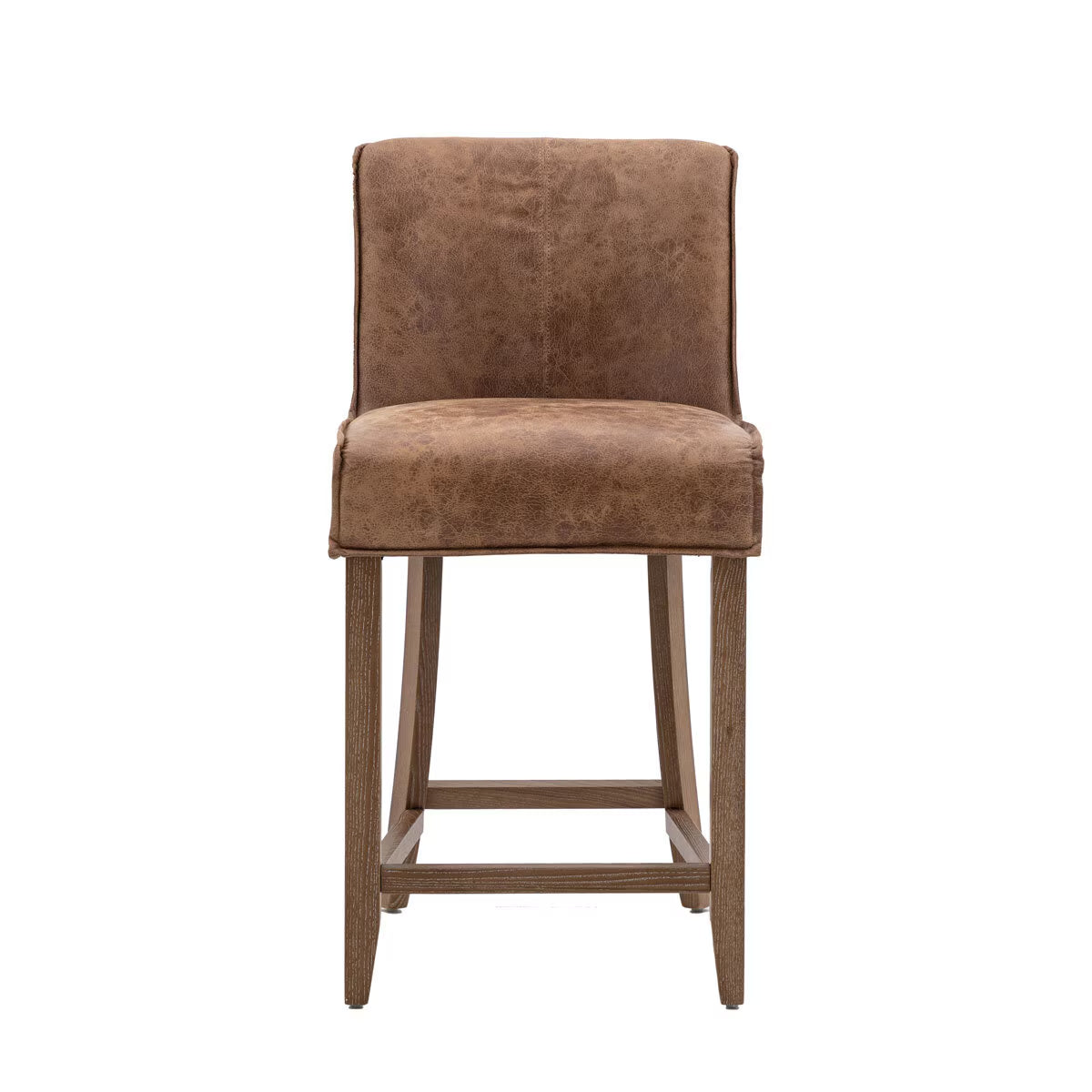 Tarnby Brown Leather Bar Stool, 2 Pack