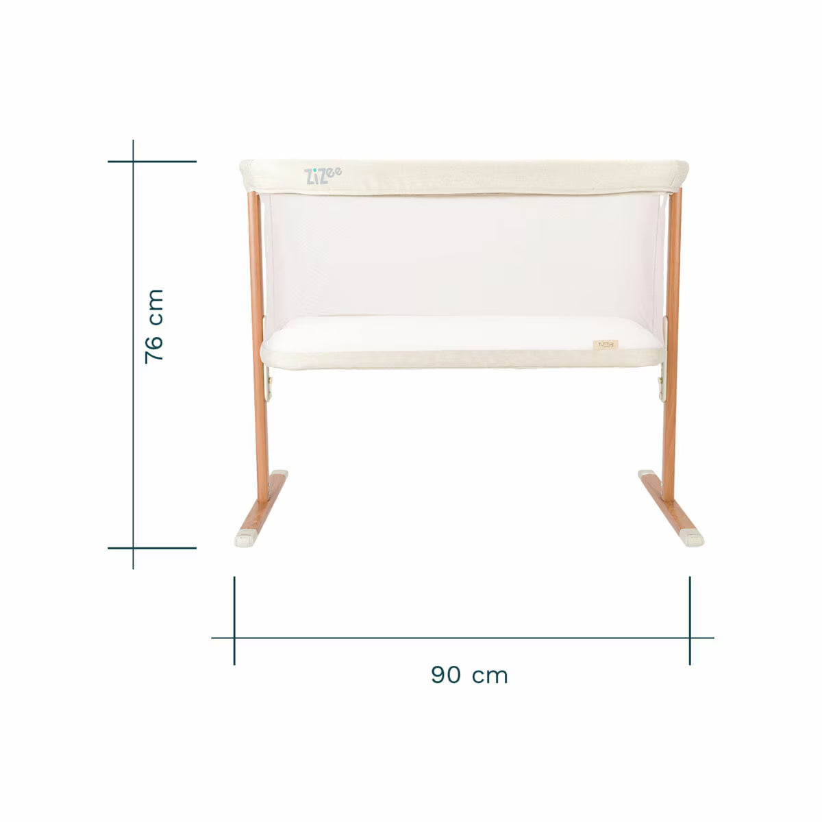 Zizee Breathable Rocking Crib, Walnut & Ecru