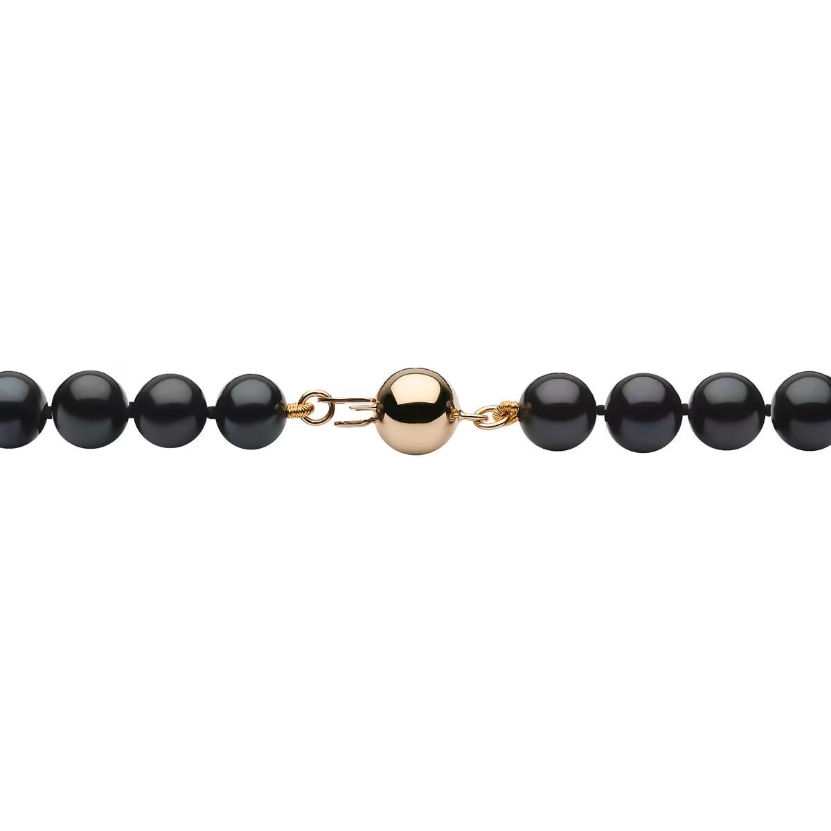 6-6.5Mm Cultured Freshwater Black Pearl Bracelet, 18Ct Yellow Gold