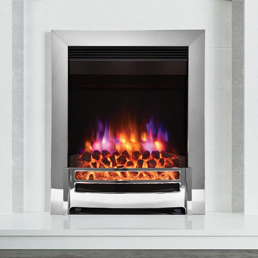 Ember Inset Electric Fire in Chrome, 2Kw