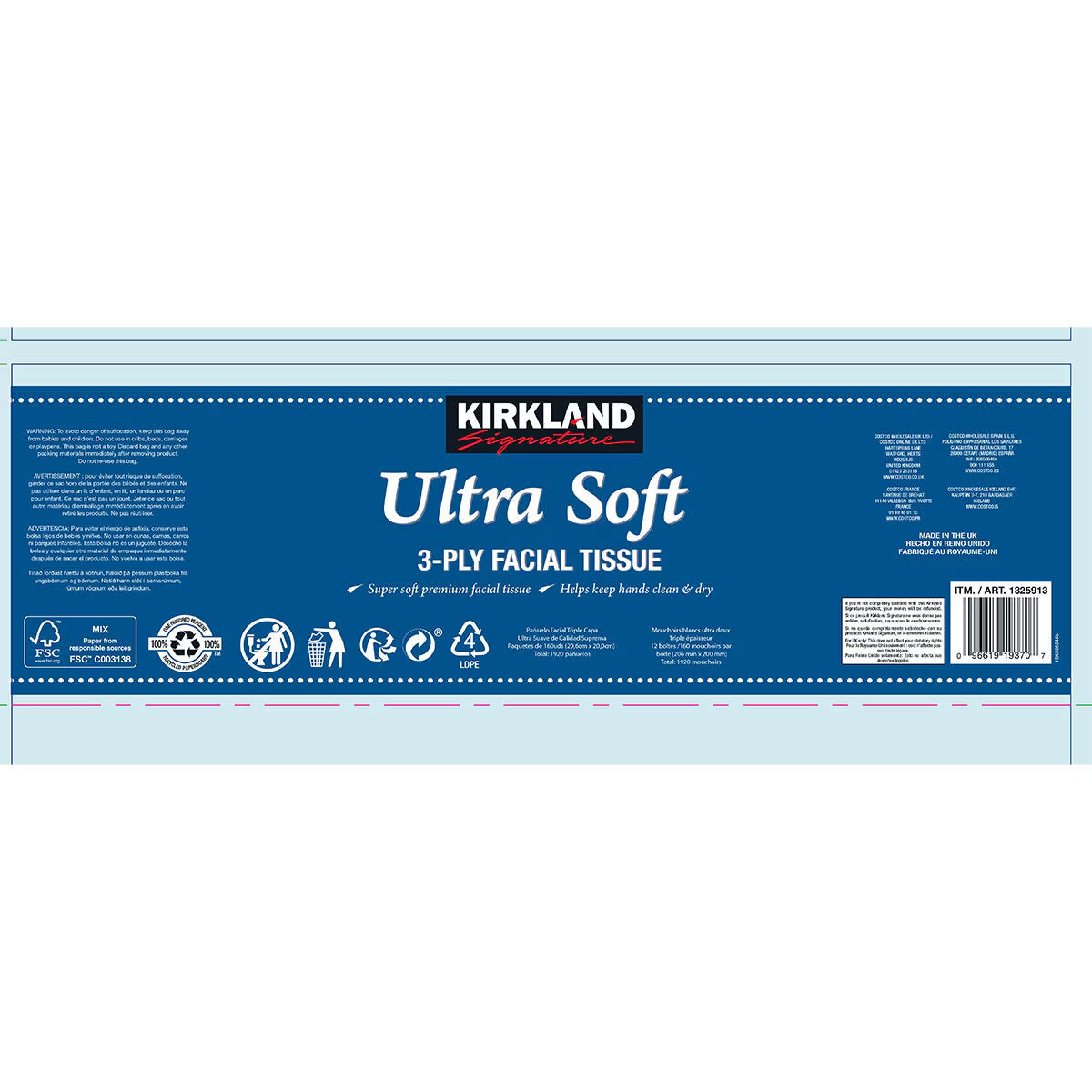 3 PLY Facial Tissues, 12 X 160 Sheets