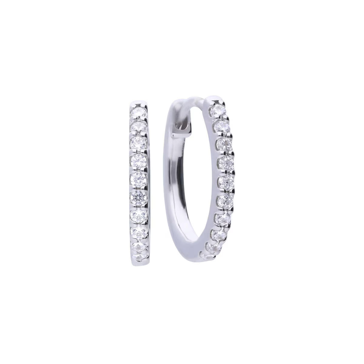 Sterling Silver Cubic Zirconia Hoop Earrings