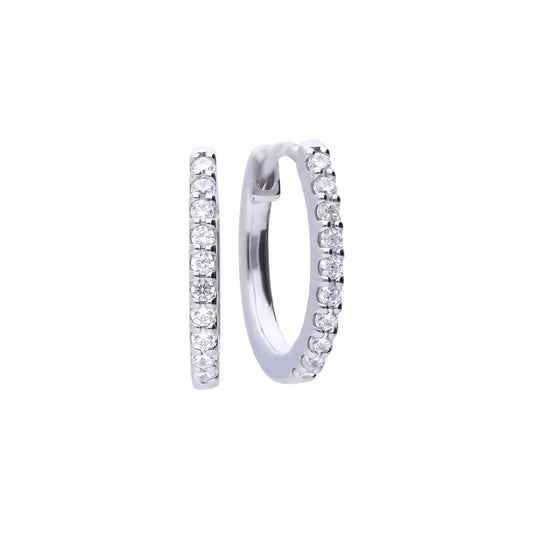 Sterling Silver Cubic Zirconia Hoop Earrings