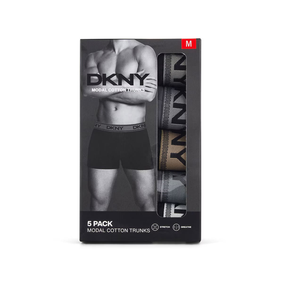 Men'S Modal Boxer 5 Pack in Black