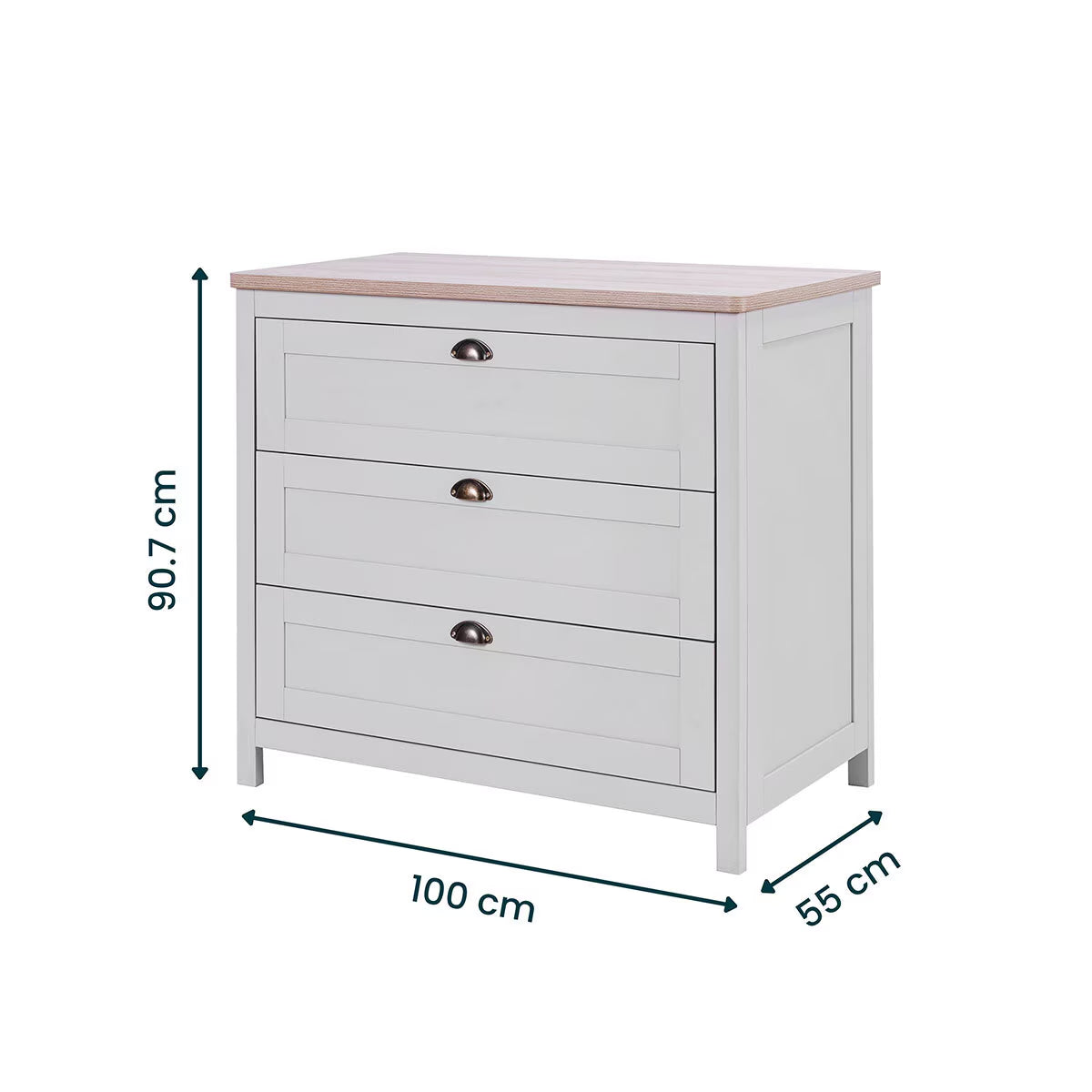 Verona Chest Changing Unit, Grey & Oak