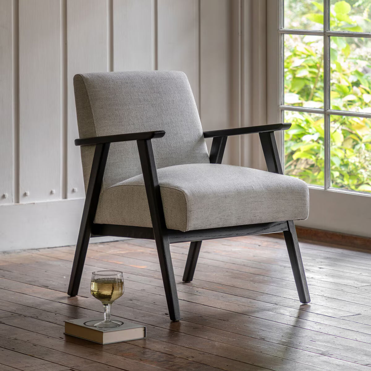 Neyland Mottled Stone Linen Armchair