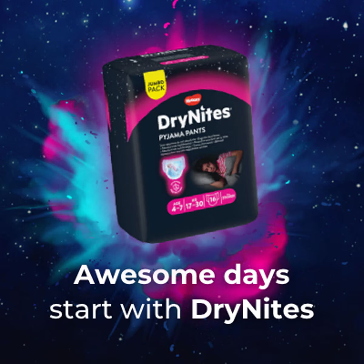 Drynites Pyjama Pants for Girls Years 4-7, 30 Pack