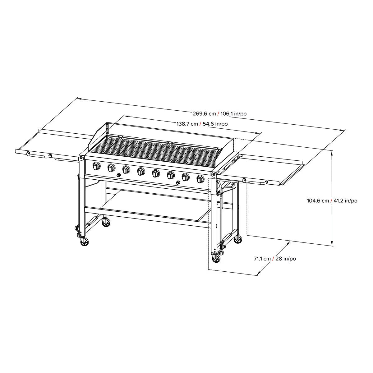 8 Burner Event Gas Barbecue Grill + Cover