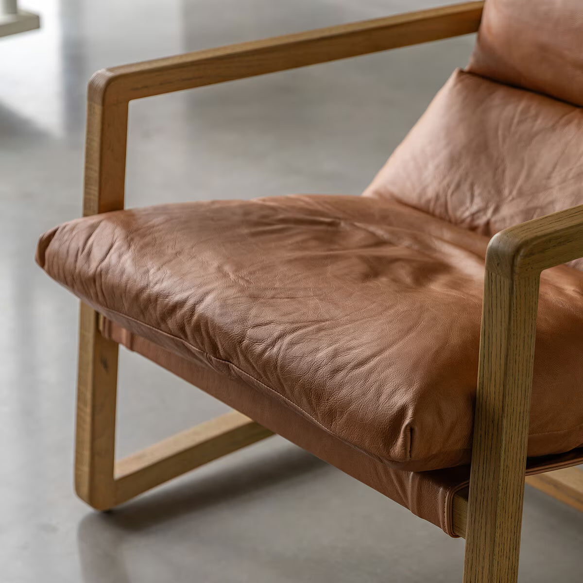 Burela Vintage Brown Leather Lounge Chair