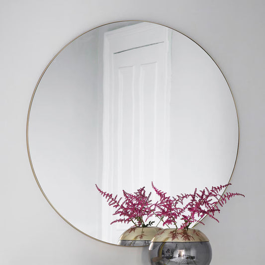 Hayle Champagne round Mirror, 100Cm