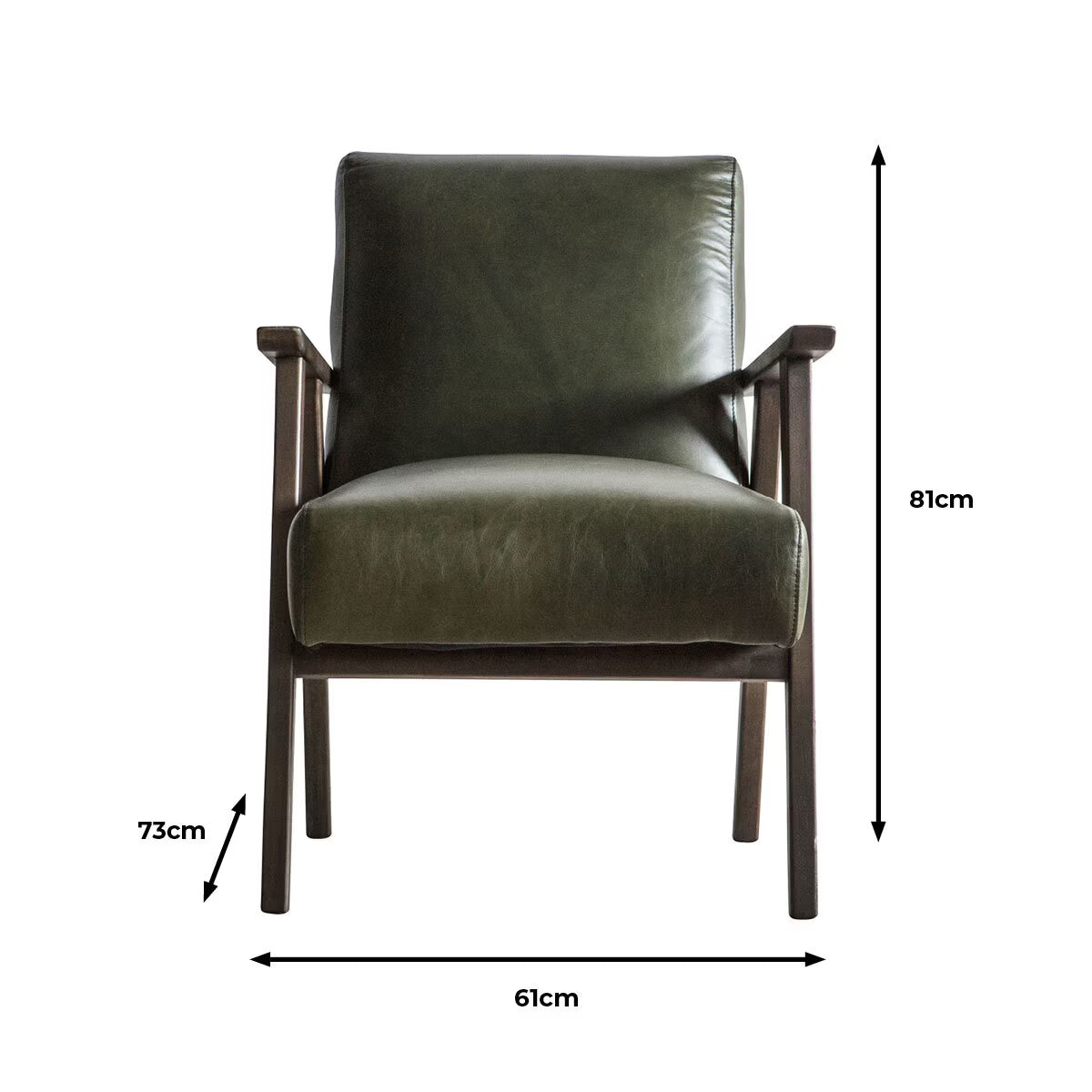 Neyland Green Leather Armchair