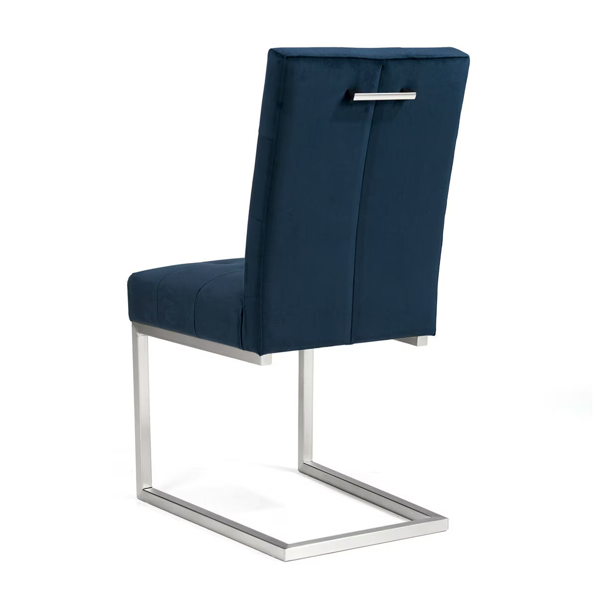 Tivoli Dark Oak Extending Dining Table + 6 Navy Cantilever Chairs, Seats 6-8