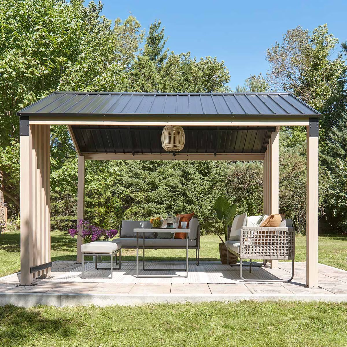 Lito 10Ft X 12Ft (3M X 3.6M) Aluminium Gazebo with Galvanised Steel Roof