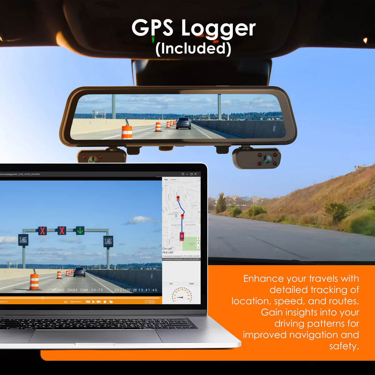 M4 4-Channel 12” Touch Screen Mirror Dash Cam