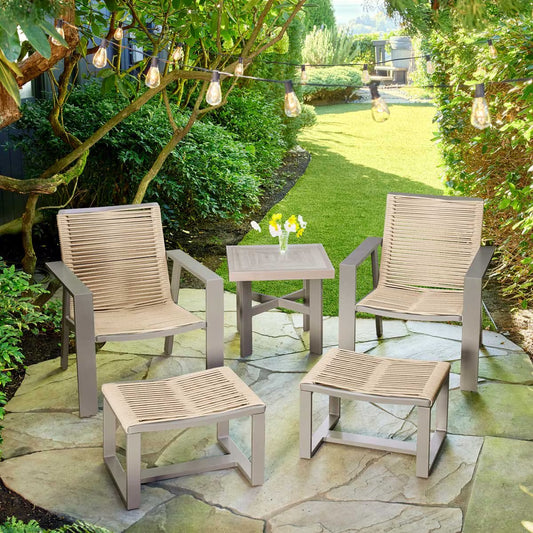 Canyon 5 Piece Small Space Wicker Set + Cover