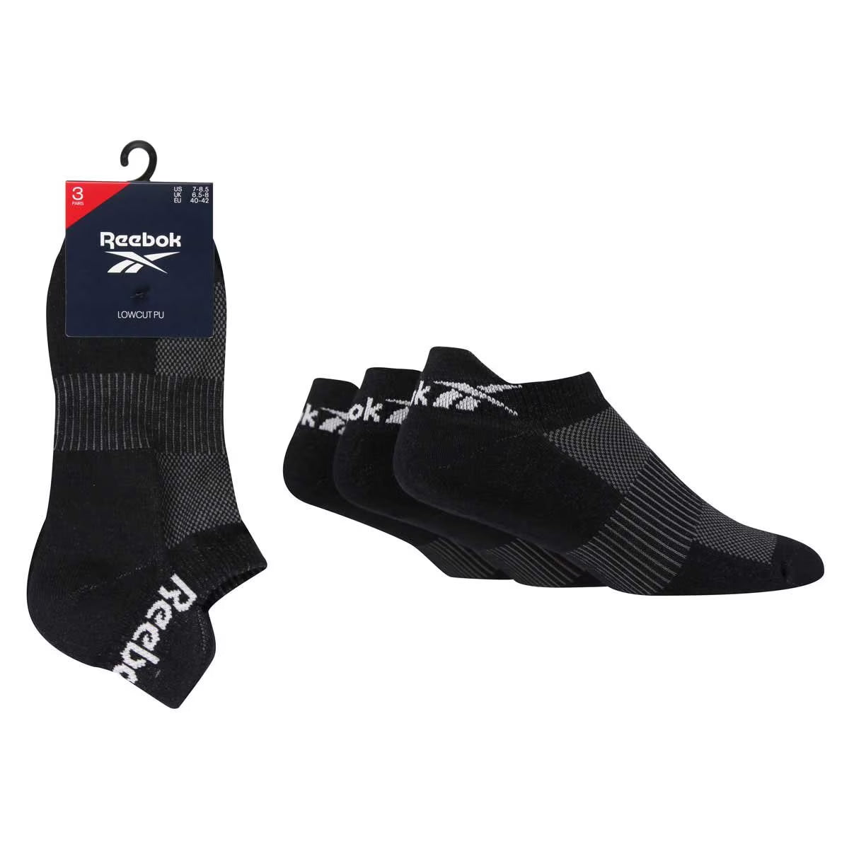Essential Trainer Socks 6 Pack in Black, Size 4.5-6