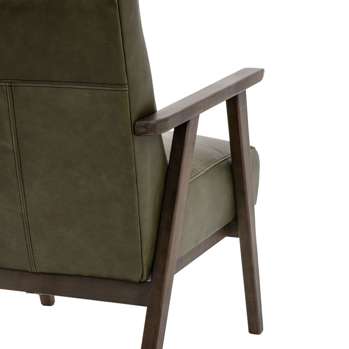 Neyland Green Leather Armchair